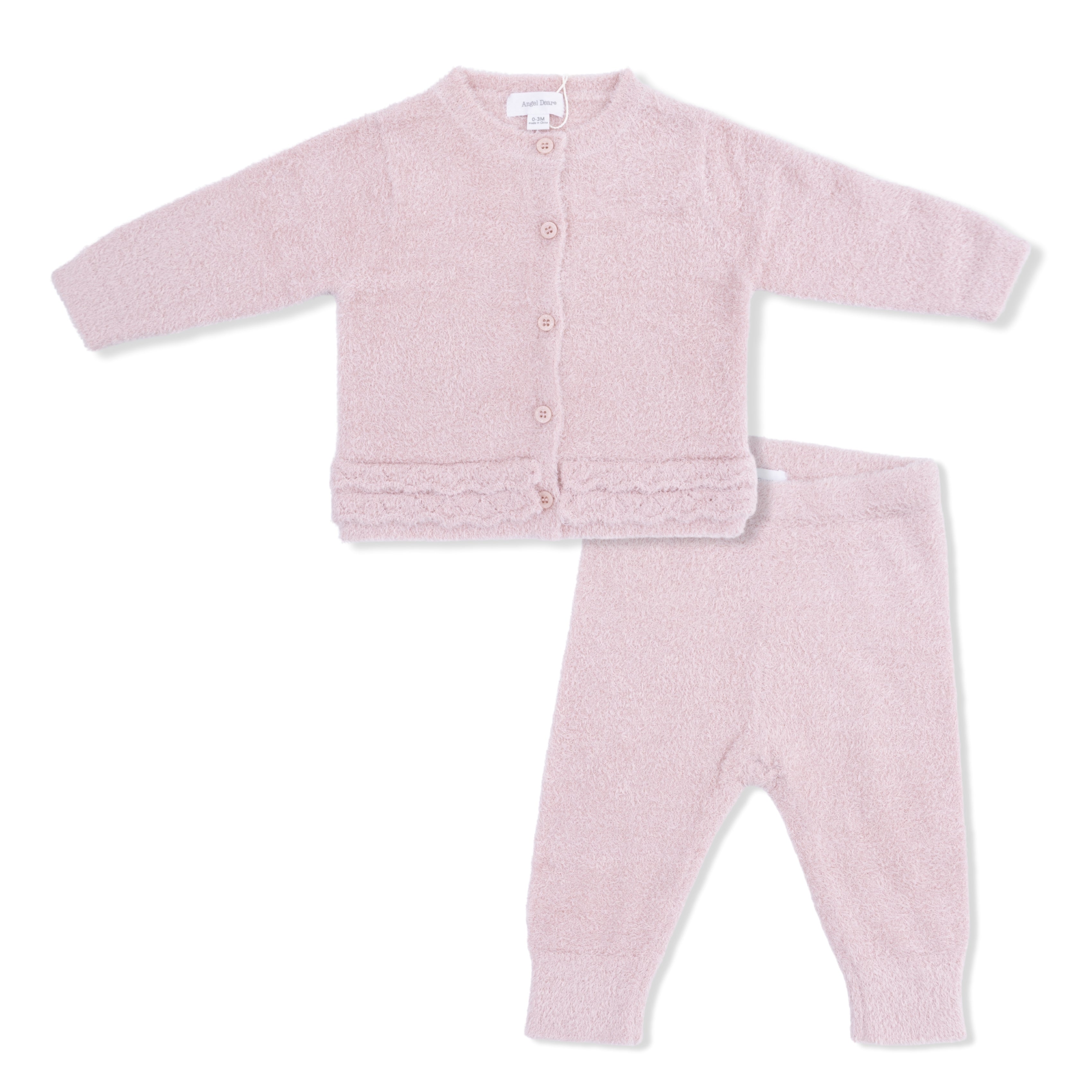 Chenille  - Blush Button Down Cardigan 4 Piece Set
