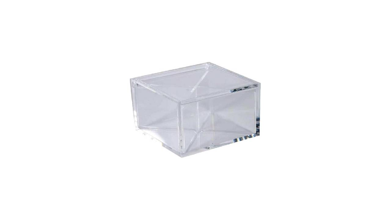 Clear Acrylic Boxes 4 Sections 3.94"x3.94"x2.36" 4 Pack