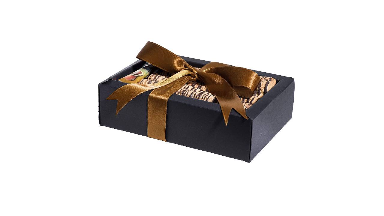 Clear Sleeve Sliding Black Gift Box 12 Pack 7x4.75x2