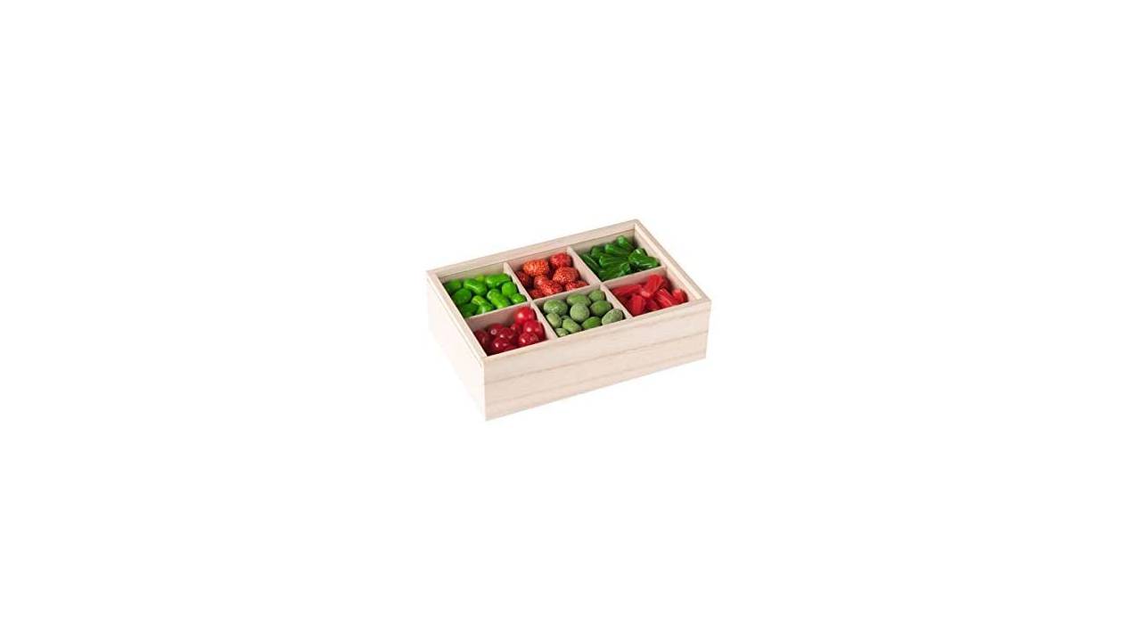 Six Sectional Wooden Box 8 Pack 7"x5"x2.5"