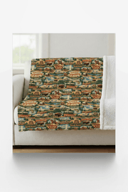 Wyoming Postcard Memories Sherpa Blanket