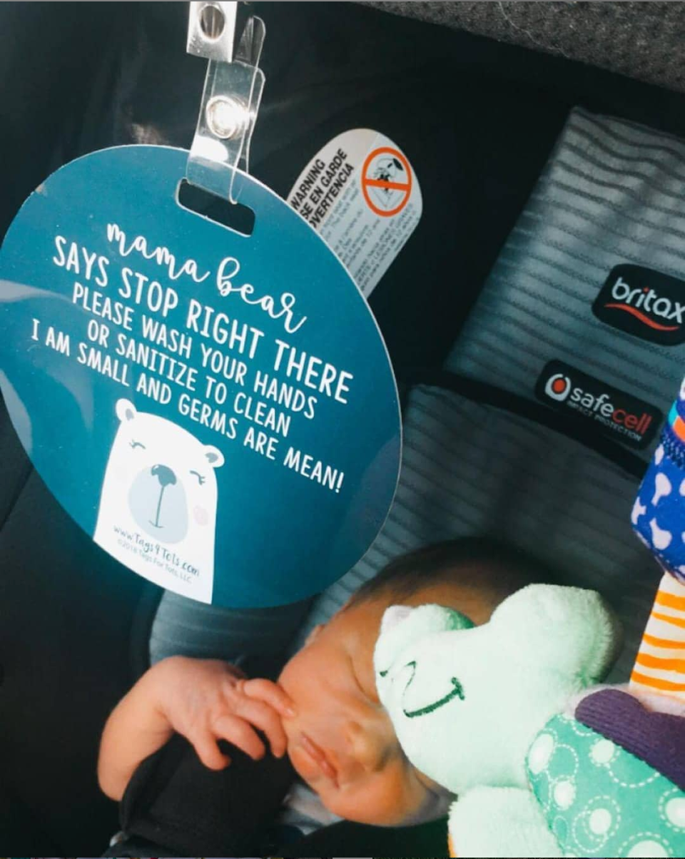 Mama Bear Please Don't Touch My Baby Car Seat Sign Tag