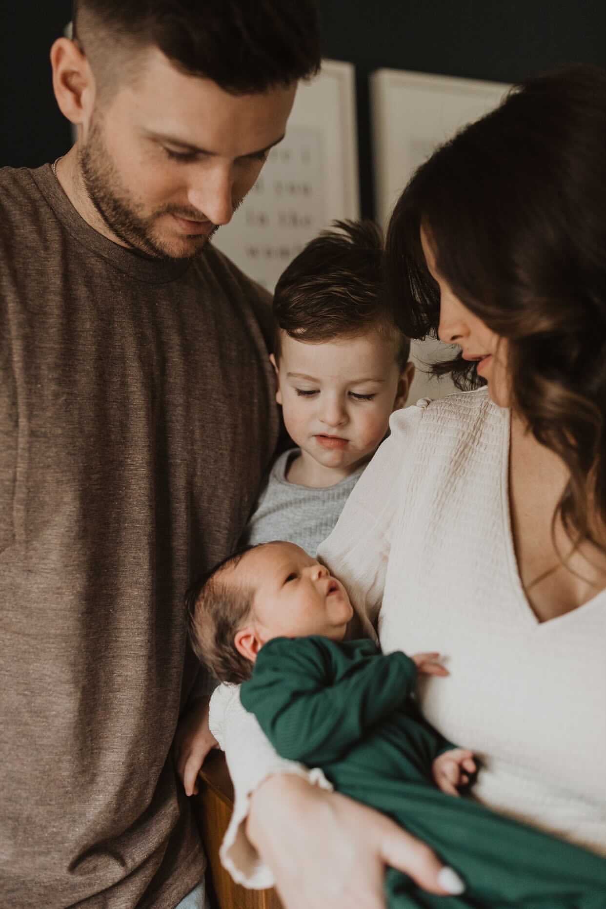 Forest Green Knotted Newborn Baby Gown