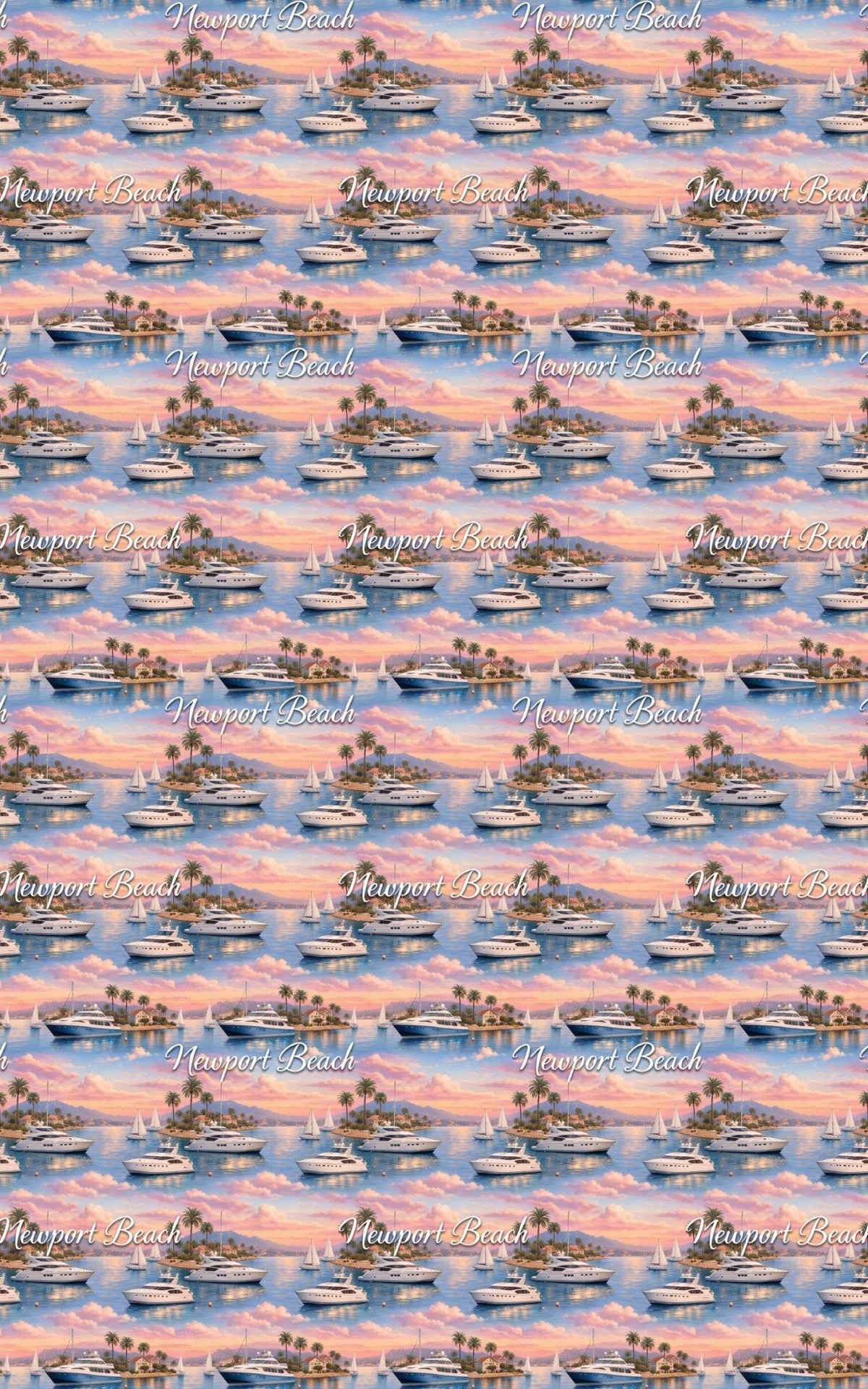 Newport Beach Harbor Glow Wrapping Paper