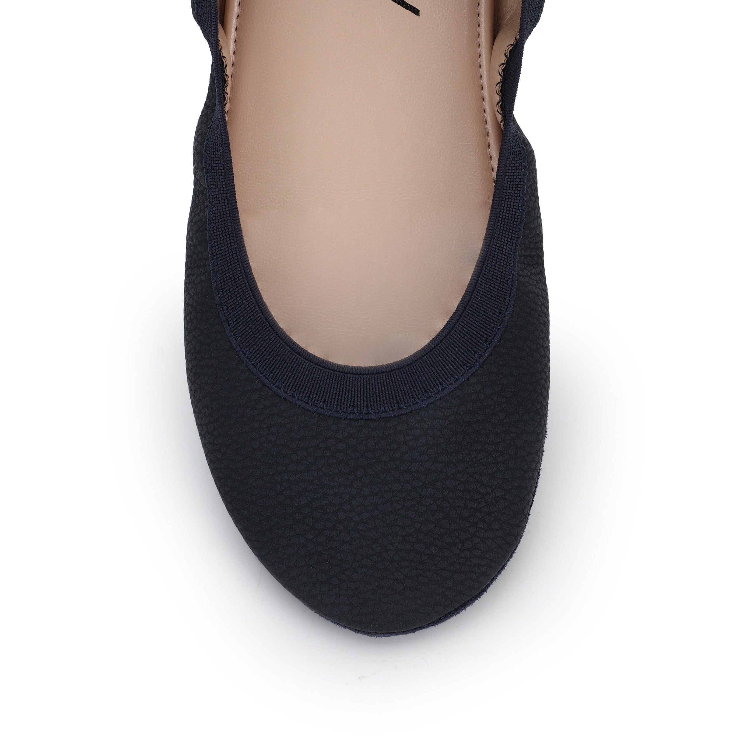 Nina Foldable Ballet Flat In Navy Peta-approved Vegan Leather