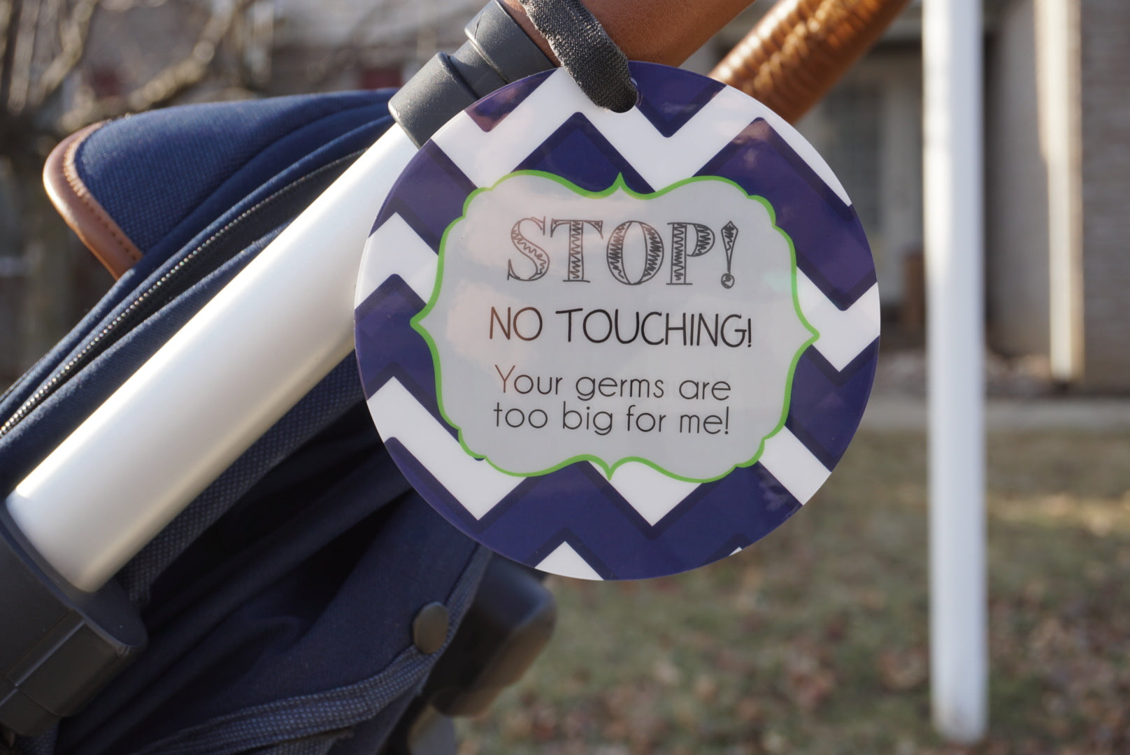 Stop No Touching Boy Car Seat Sign Tag