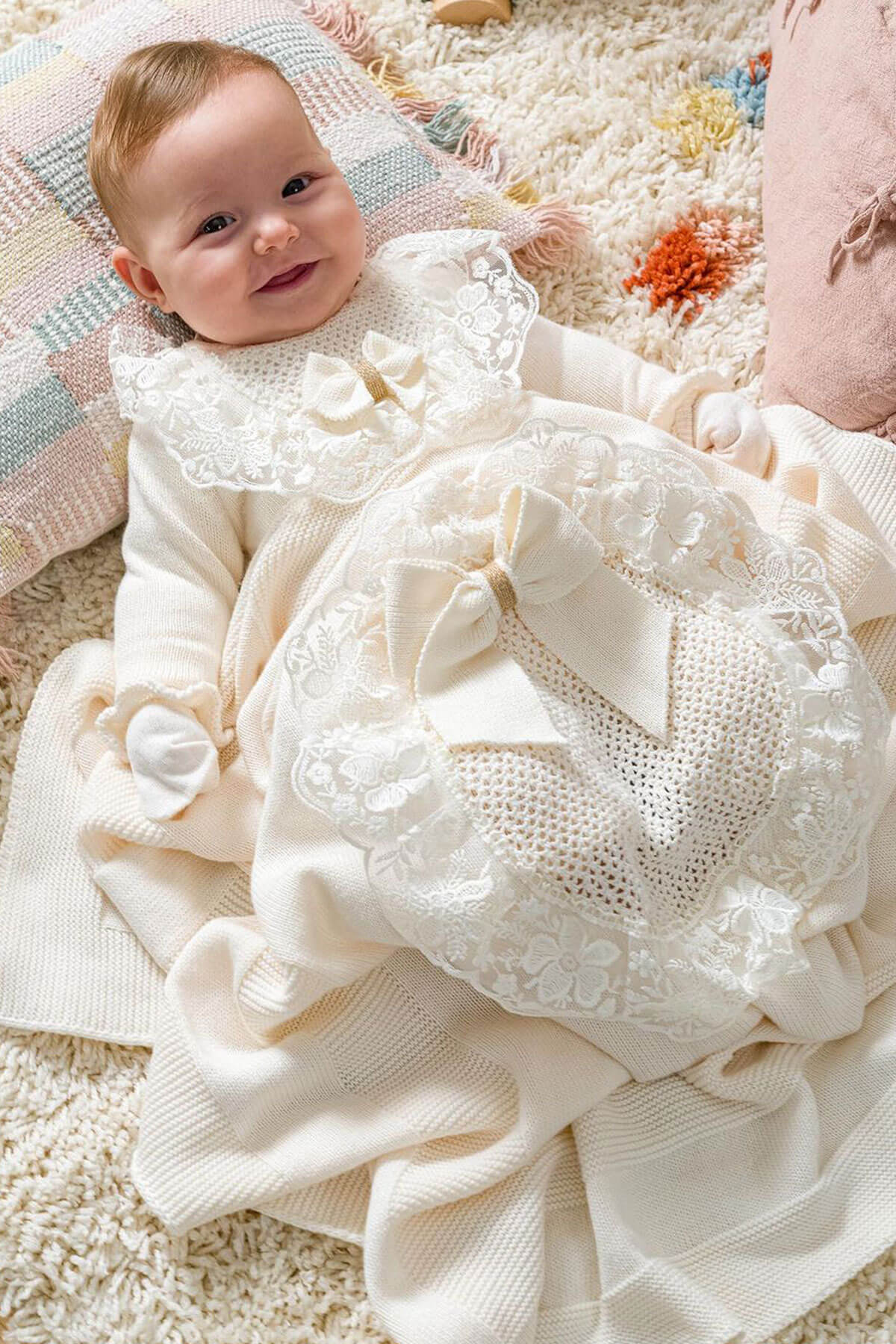Nora Cream Newborn Knitwear Coming Home Set (5 Pcs)