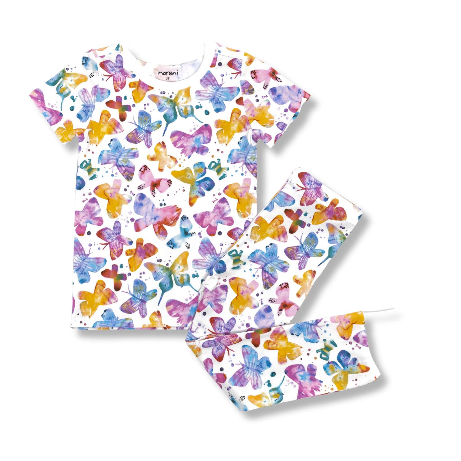 Organic Short Sleeve Kids Pajamas - Butterflies