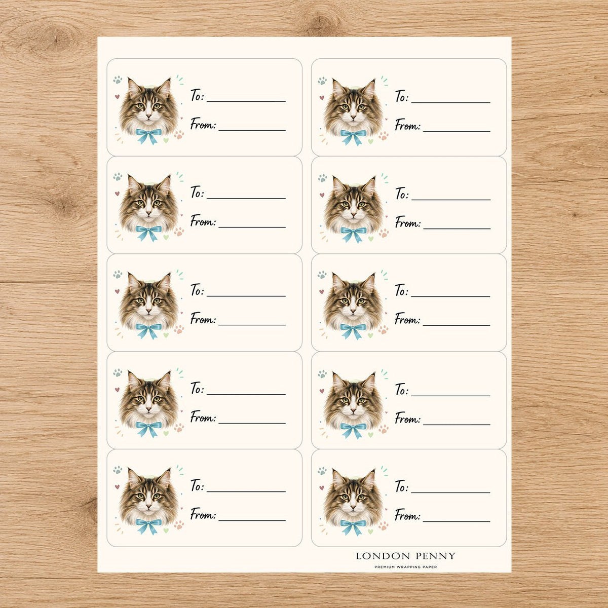 Norwegian Forest Cat Purrfectly Yours Gift Tag Sticker Sheet