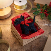 Scottish Terrier (scottie) Dog Hand Knit Christmas Ornament