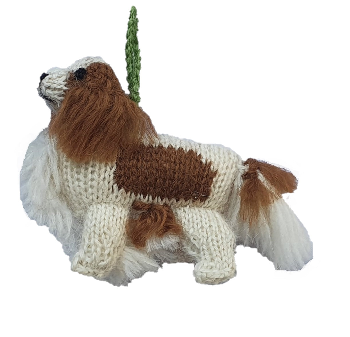 Hand Knit Alpaca Wool Christmas Ornament - Cavalier King Charles Dog