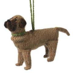 Hand Knit Alpaca Wool Christmas Ornament - Mastiff Dog