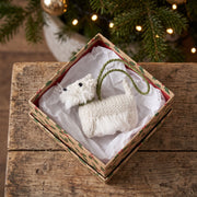 Hand Knit Alpaca Wool Christmas Ornament - Westie Dog