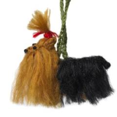 Hand Knit Alpaca Wool Christmas Ornament - Yorkie Dog