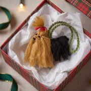 Hand Knit Alpaca Wool Christmas Ornament - Yorkie Dog