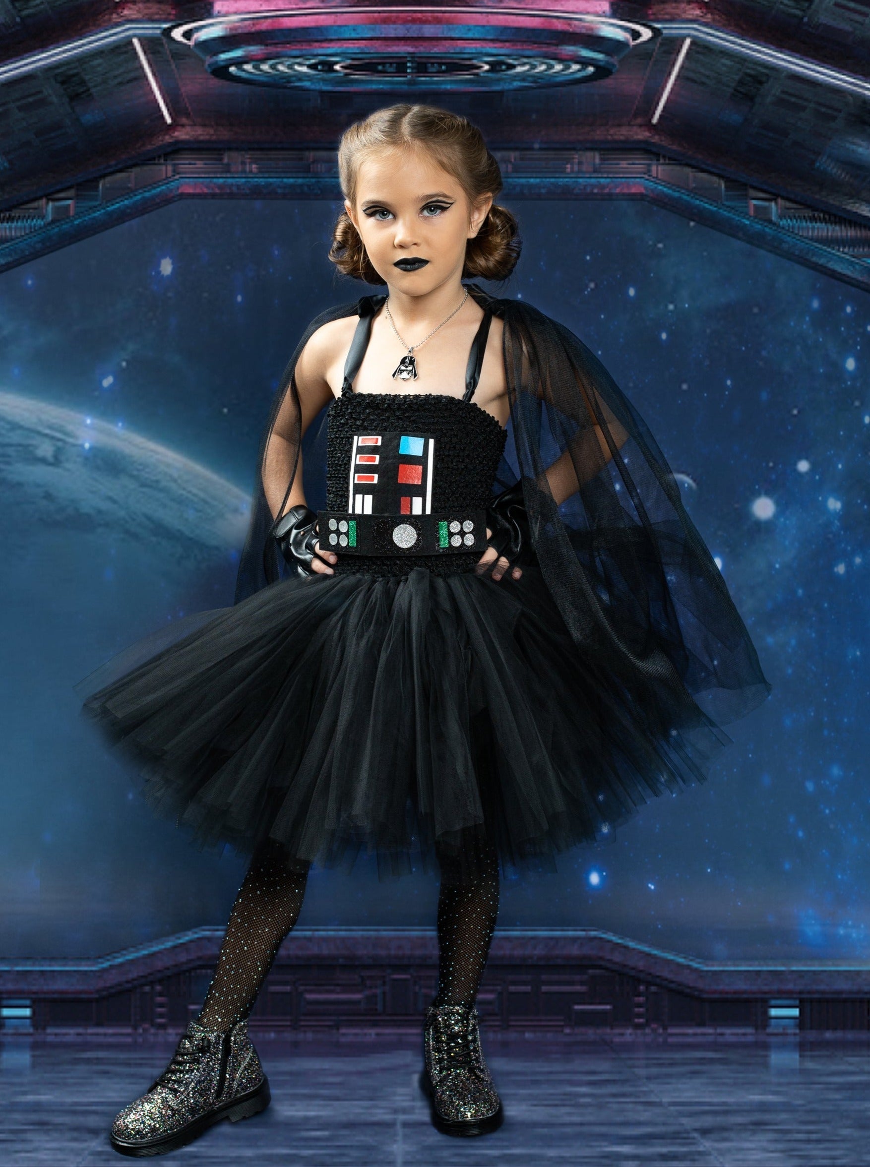 Girls Dark Star Villain Tutu Costume Dress