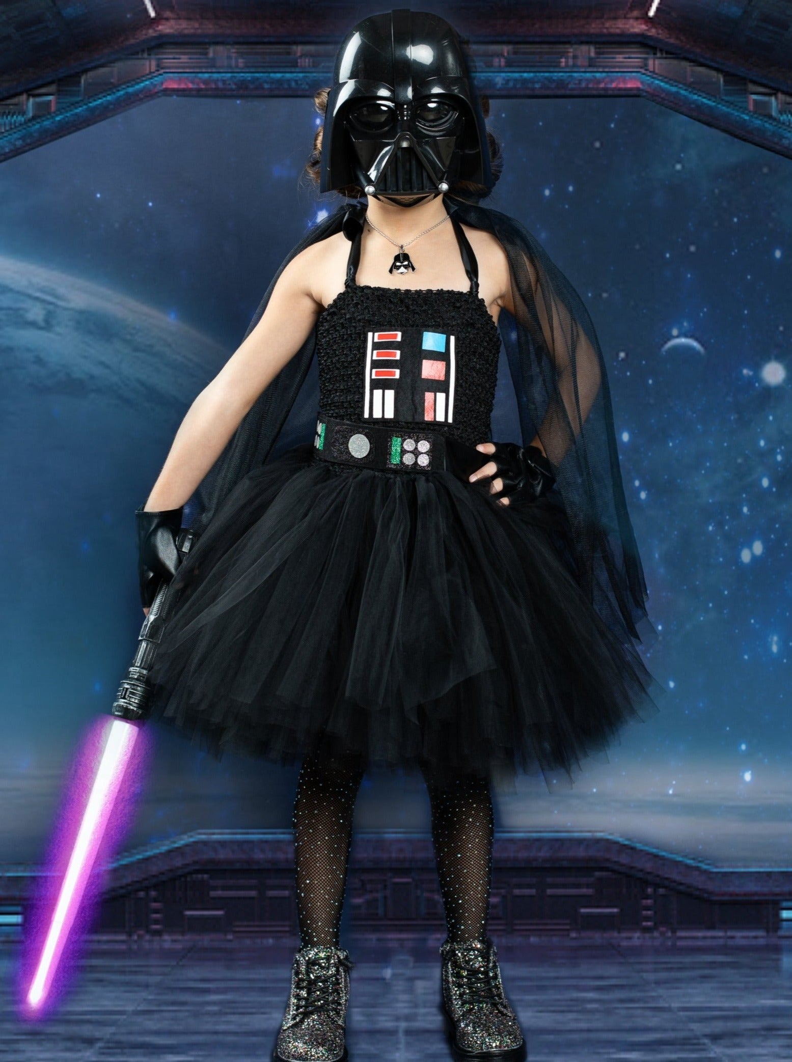 Girls Dark Star Villain Tutu Costume Dress