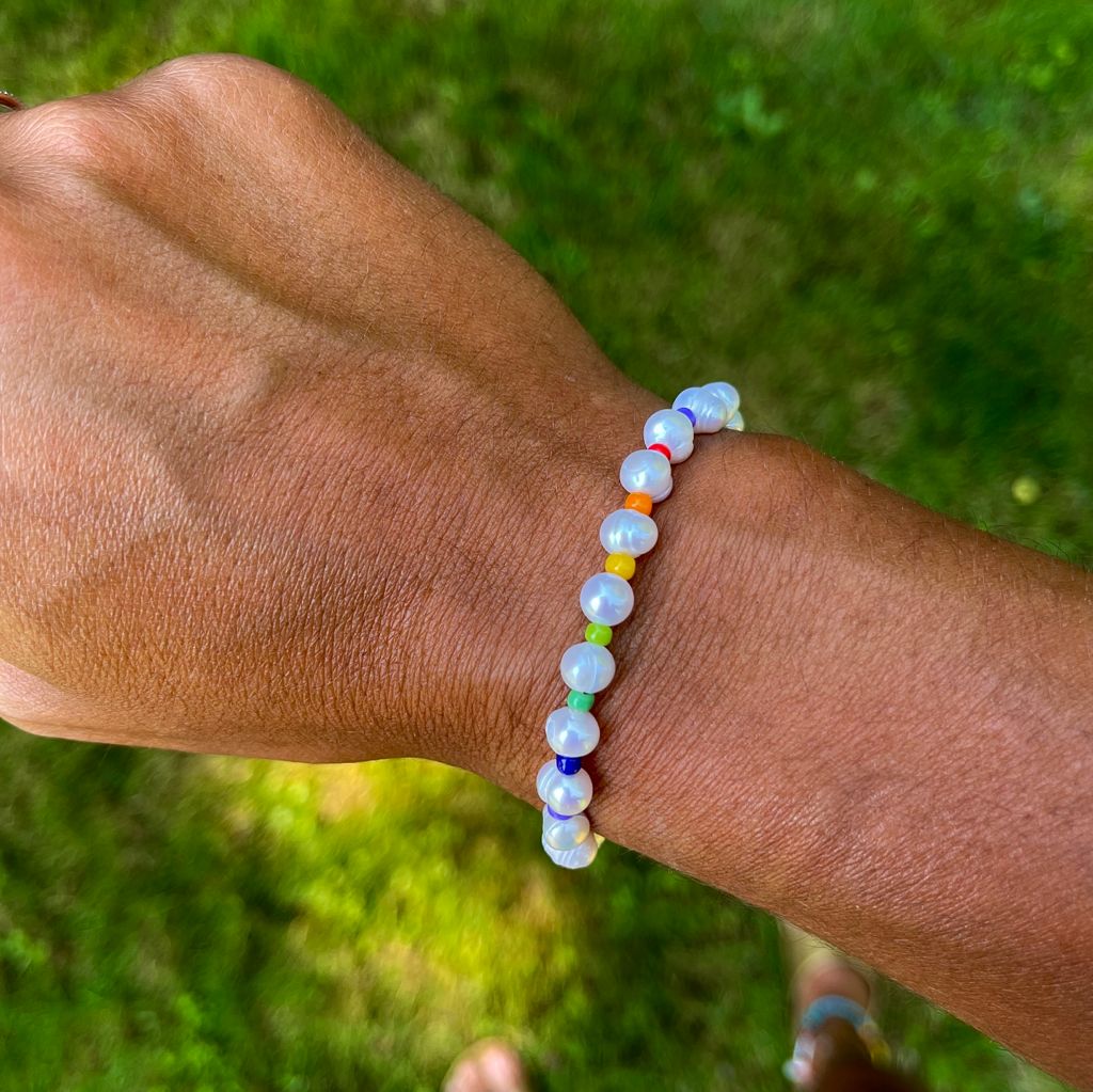 Freshwater Pearl Rainbow Bracelet & Necklace Set