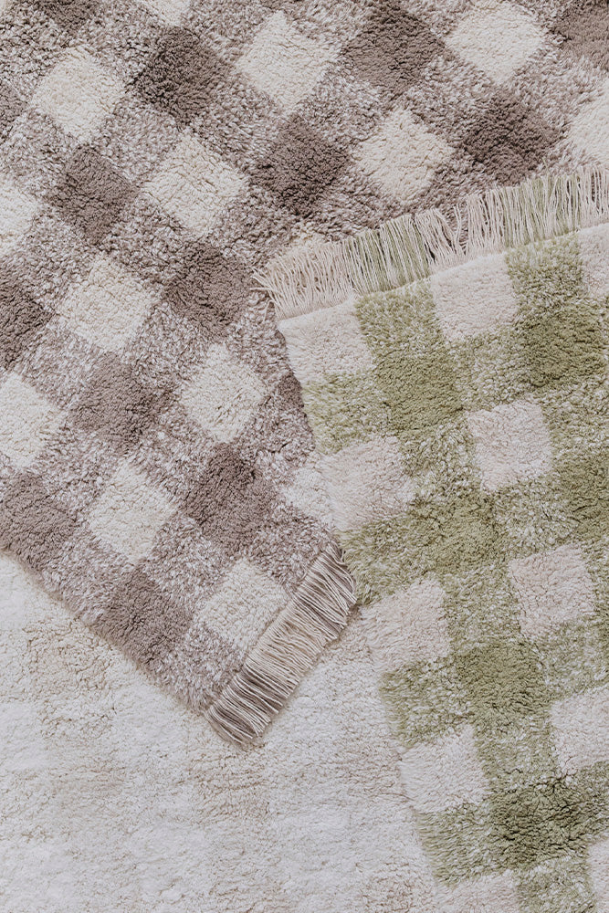Washable Rug Vichy Marron