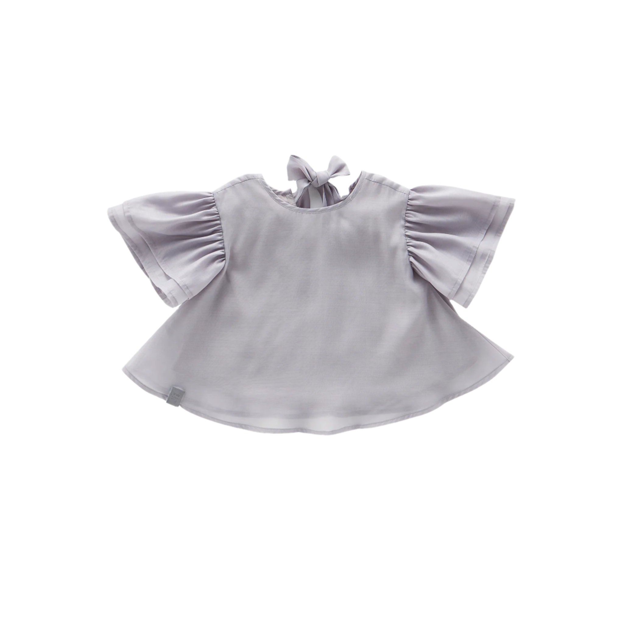 Girls Organza Layered Flared Top  | Grey