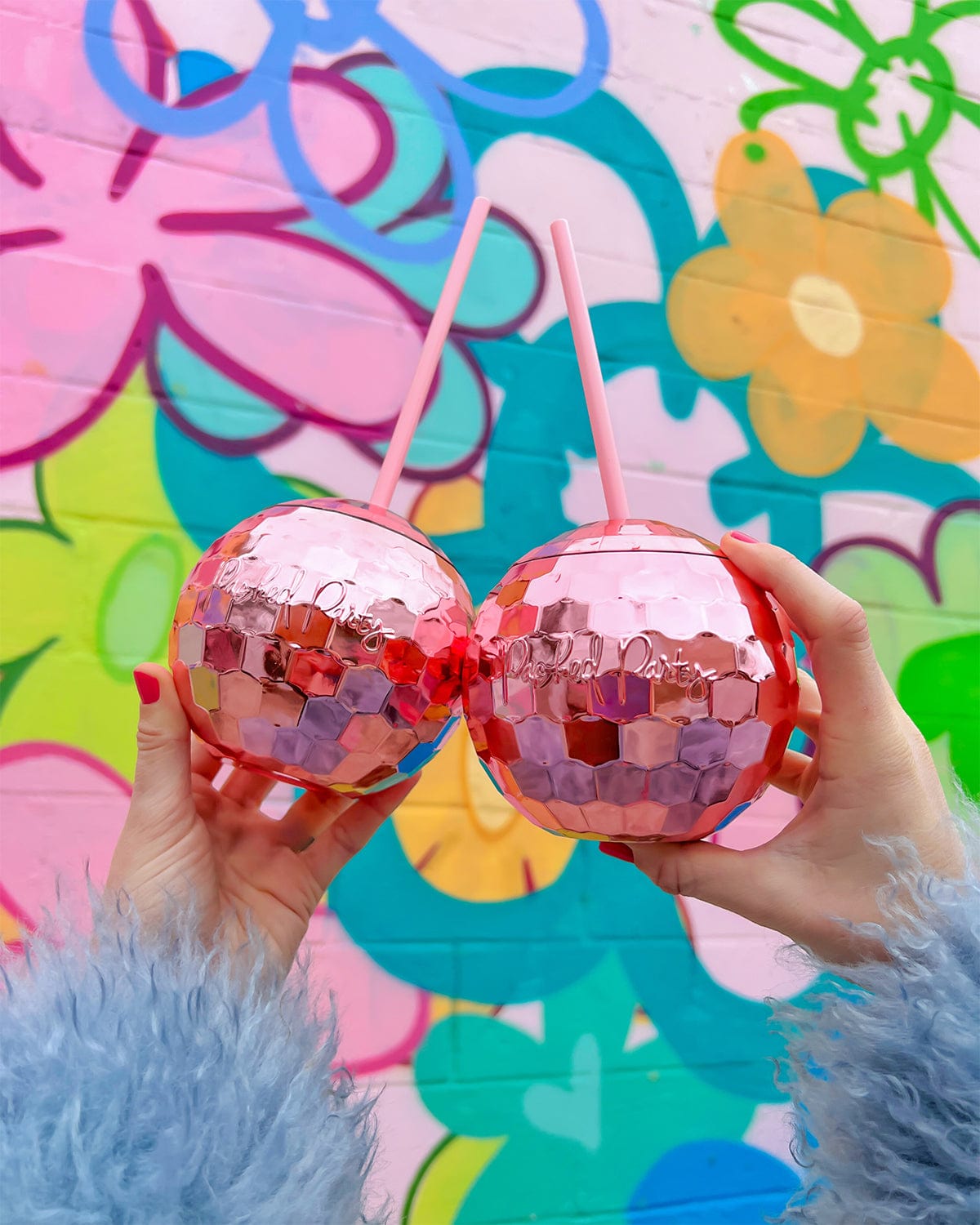 Pink Disco Ball Sipper Bundle (set Of 6)