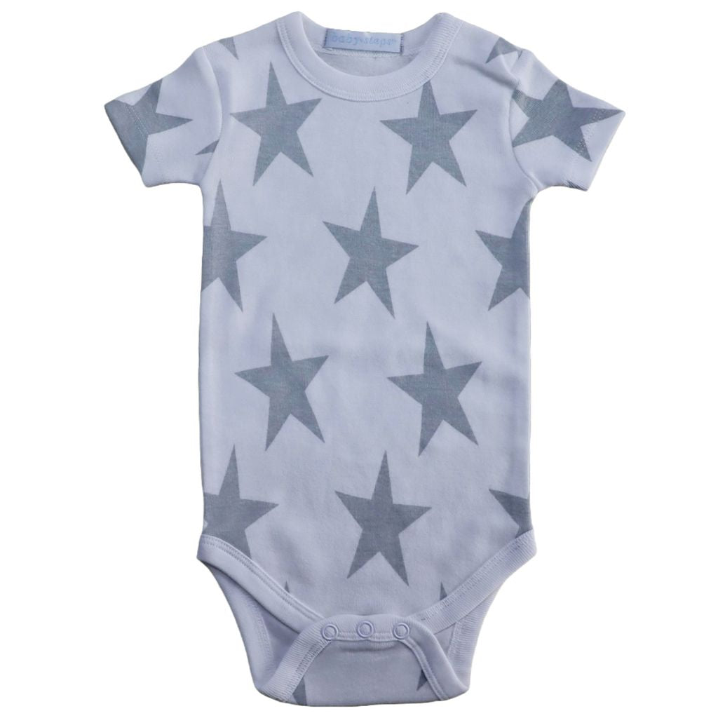 Baby Bodysuit - Large Grey Stars