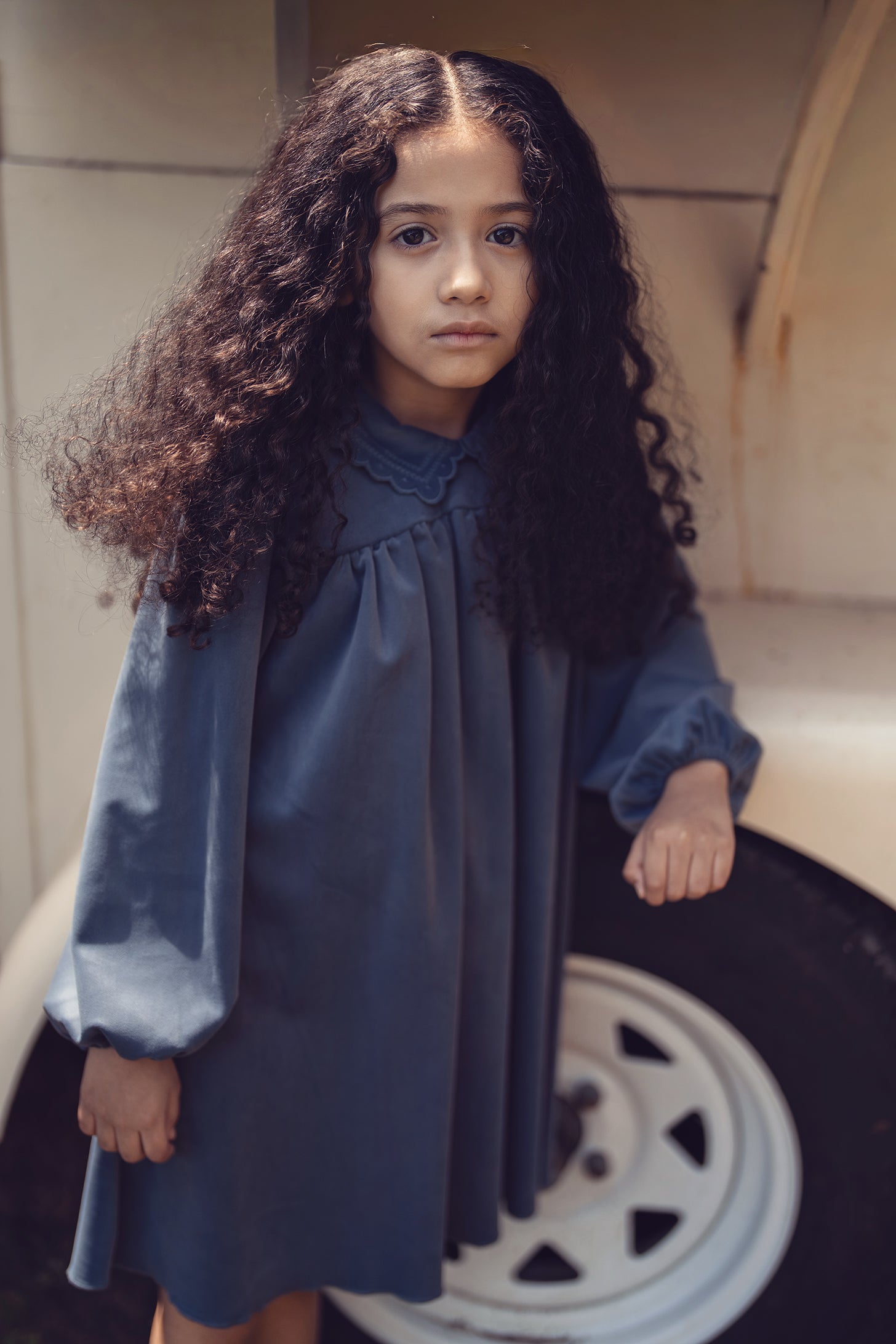 Nola Velvet Dress - Blue