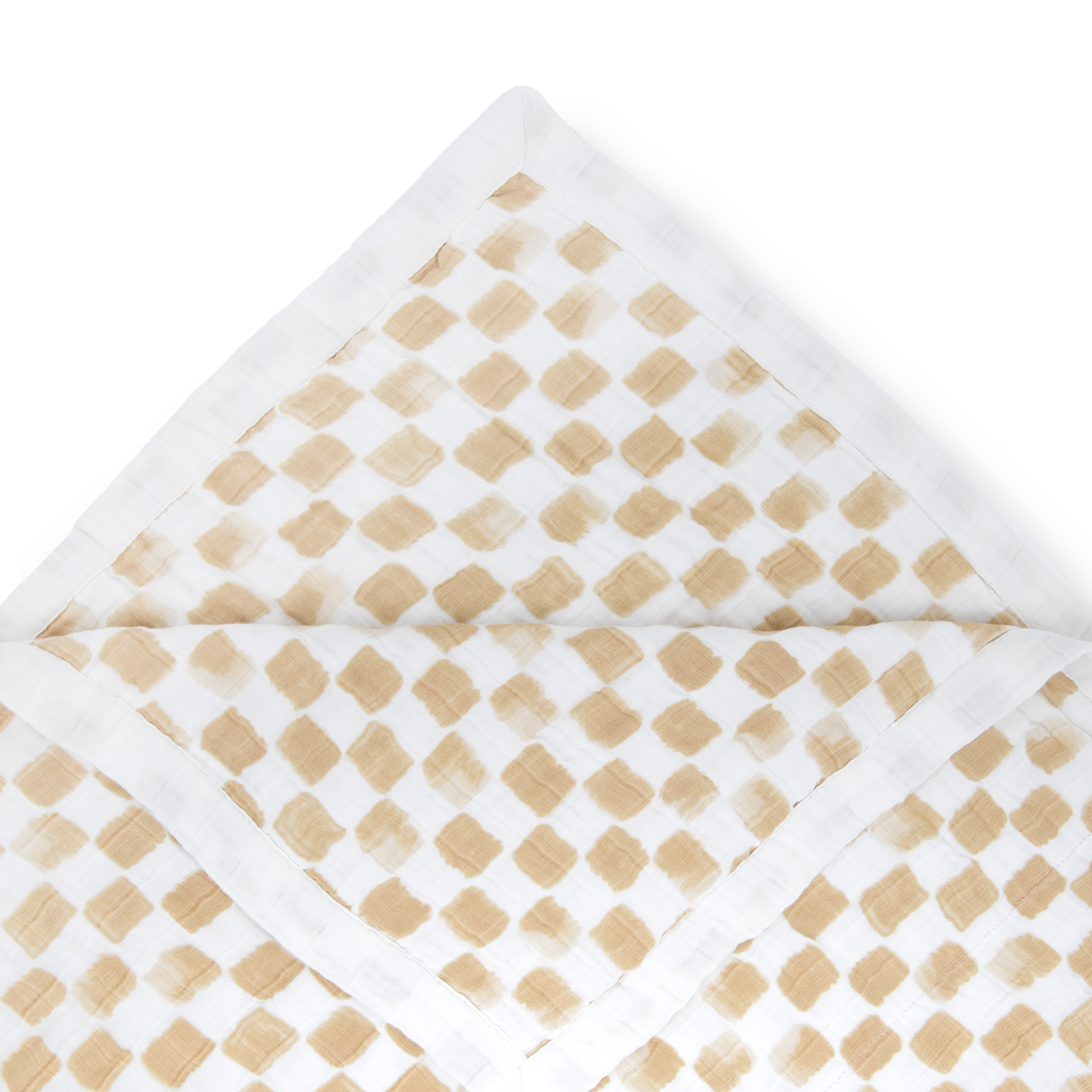 Cotton Muslin Quilted Throw - Adobe Checker