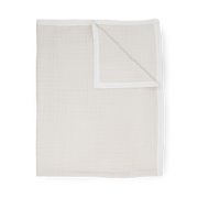 Cotton Muslin Quilted Throw - Tan Gingham