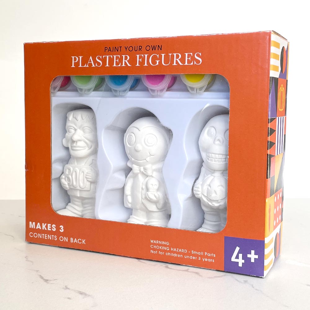 Paint-your-own Halloween Plaster Figurines Kit 3ct With Paints
