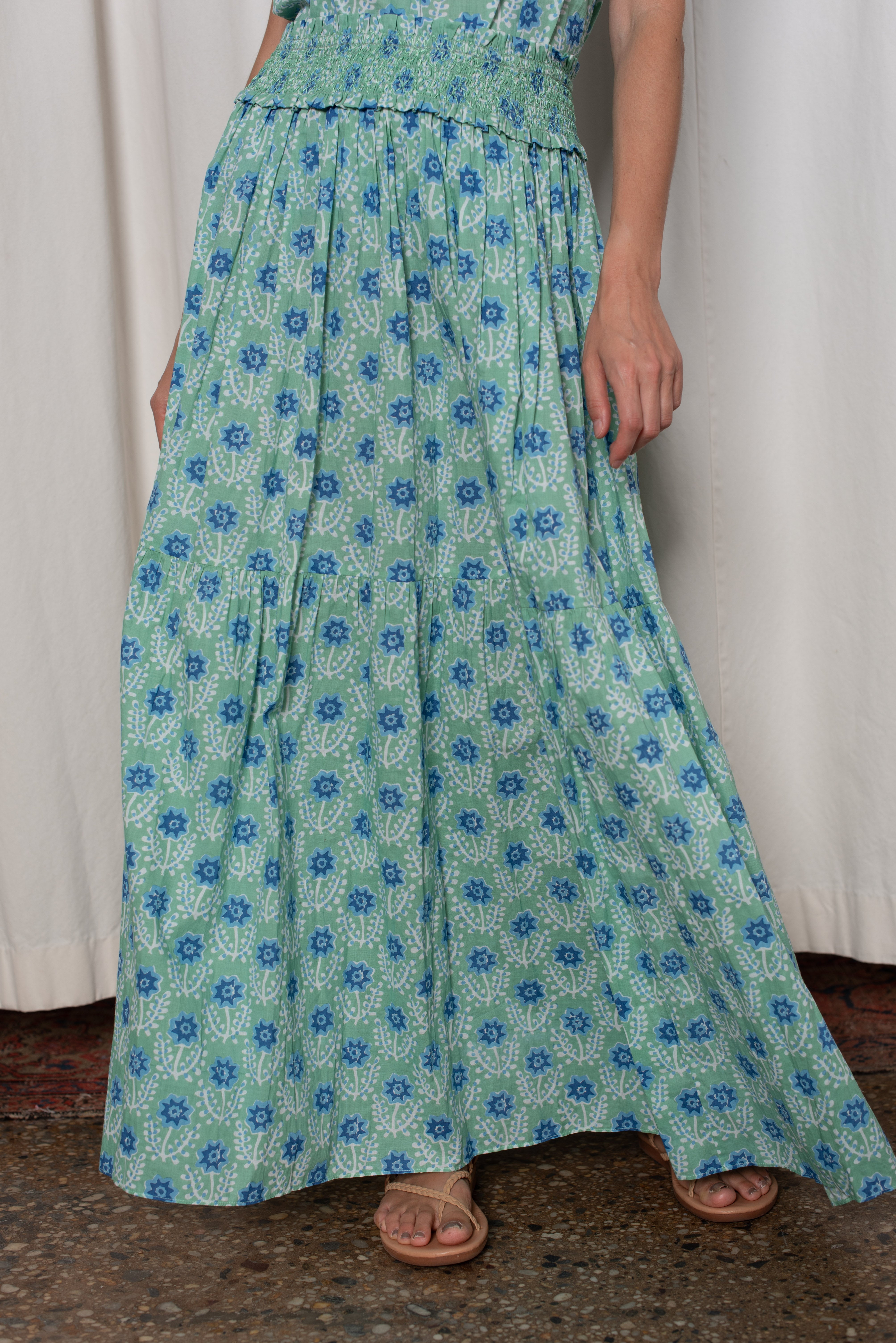 Sylvie Skirt Green And Blue Azalea