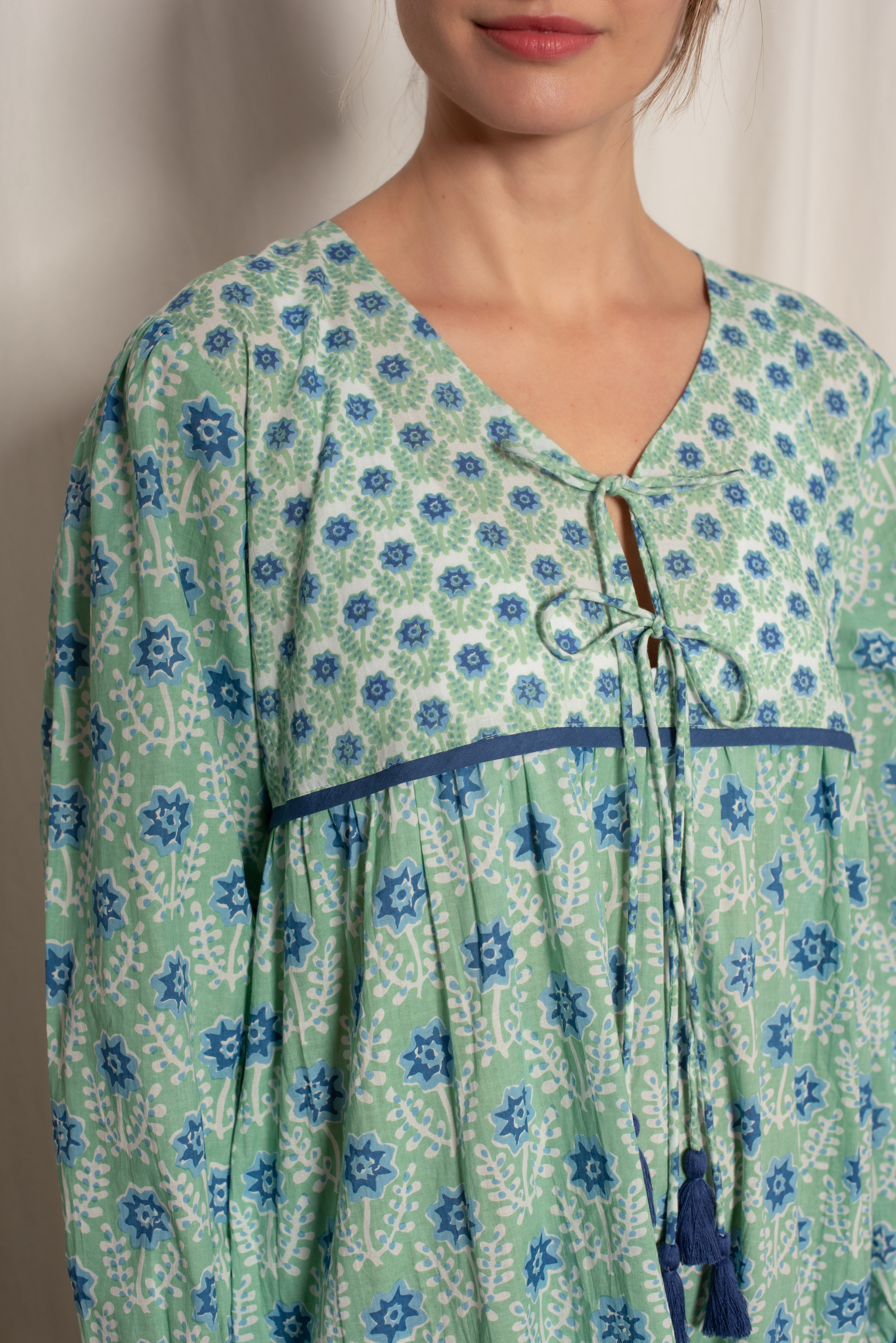 Evie Dress Green And Blue Azalea