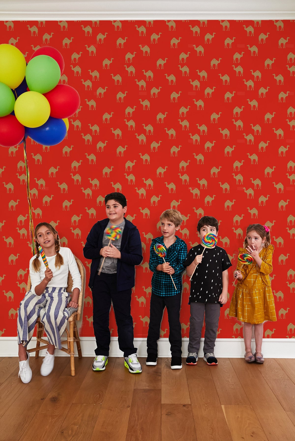 'oasis Camels' Wallpaper By Tea Collection - Red