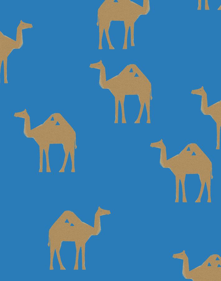 'oasis Camels' Wallpaper By Tea Collection - Azure