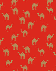 'oasis Camels' Wallpaper By Tea Collection - Red
