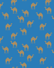 'oasis Camels' Wallpaper By Tea Collection - Azure