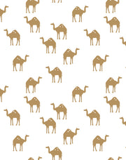 'oasis Camels' Wallpaper By Tea Collection - White