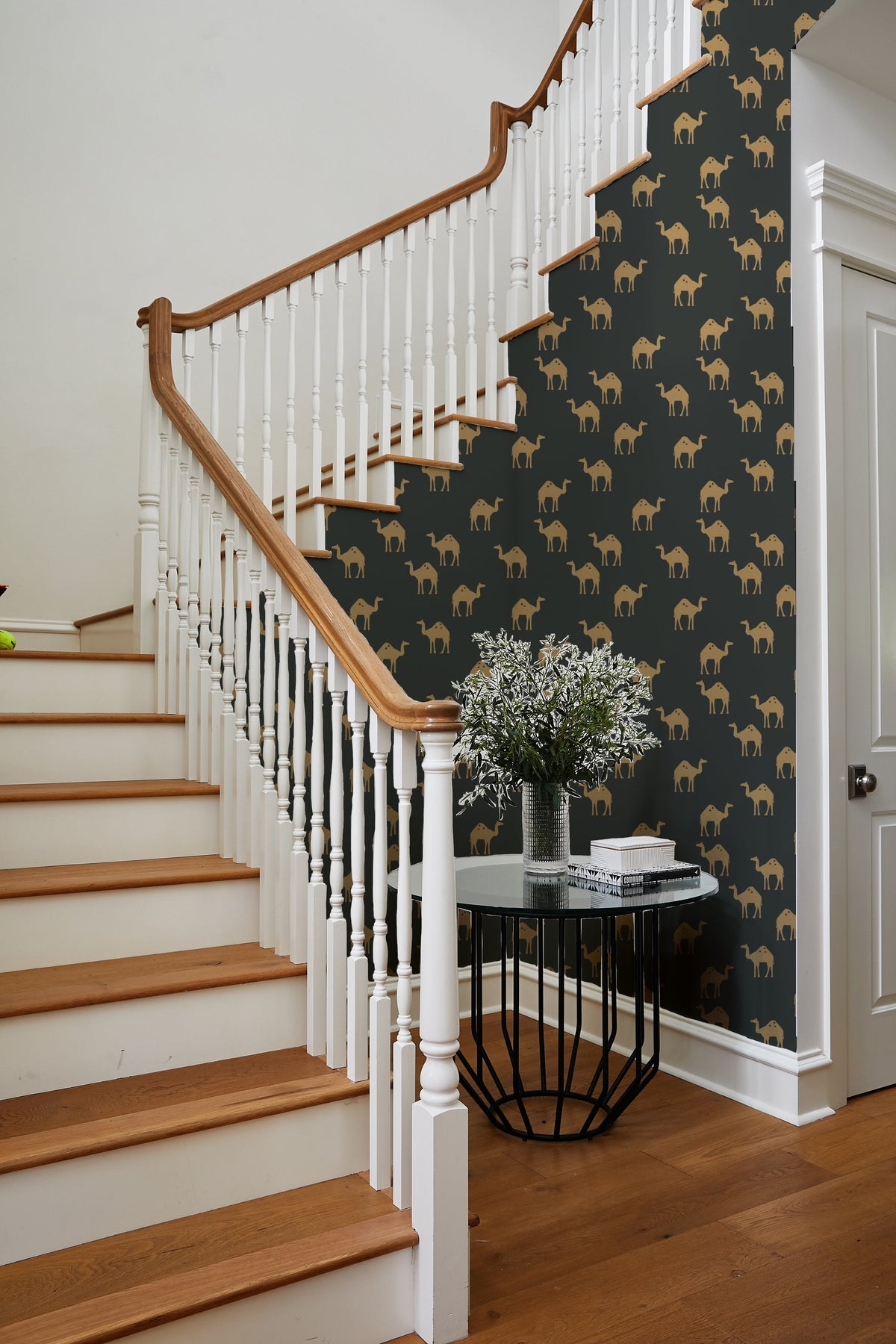 'oasis Camels' Wallpaper By Tea Collection - Charcoal