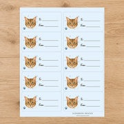 Ocicat Pawprint Wishes Gift Tag Sticker Sheet