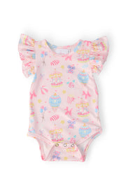 Off To The Circus S/s Flutter Bodysuit
