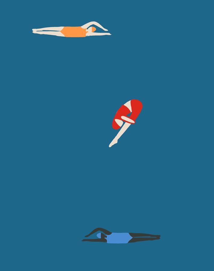 'olympians' Wallpaper By Tea Collection - Cadet Blue