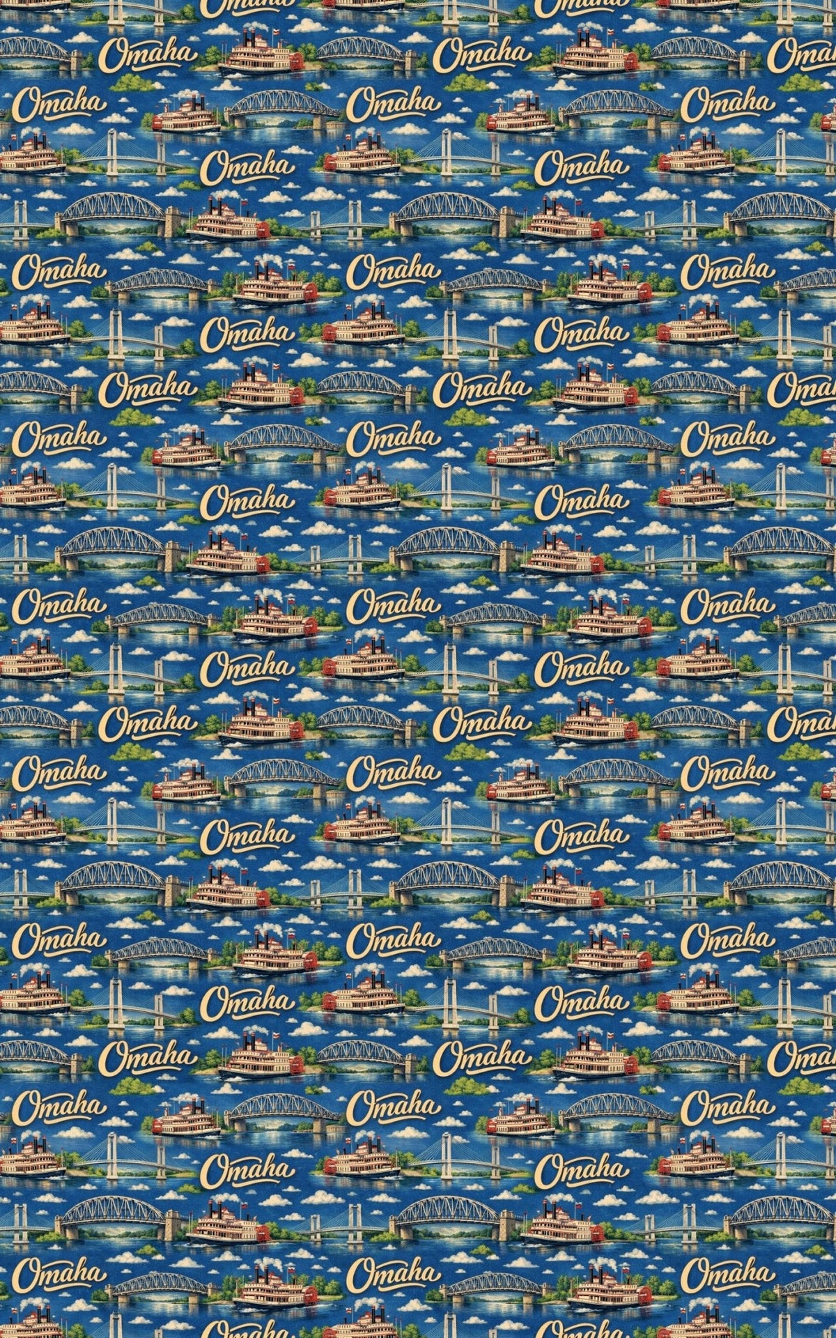 Omaha Riverfront Oldies Wrapping Paper