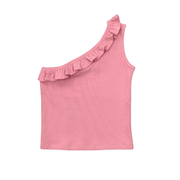 One-shoulder Ribbed Tank