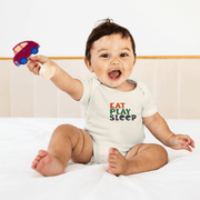100% Airlume Combed, Ring-spun Cotton Onesie - Eat Play Sleep (size 6-12 Mo)