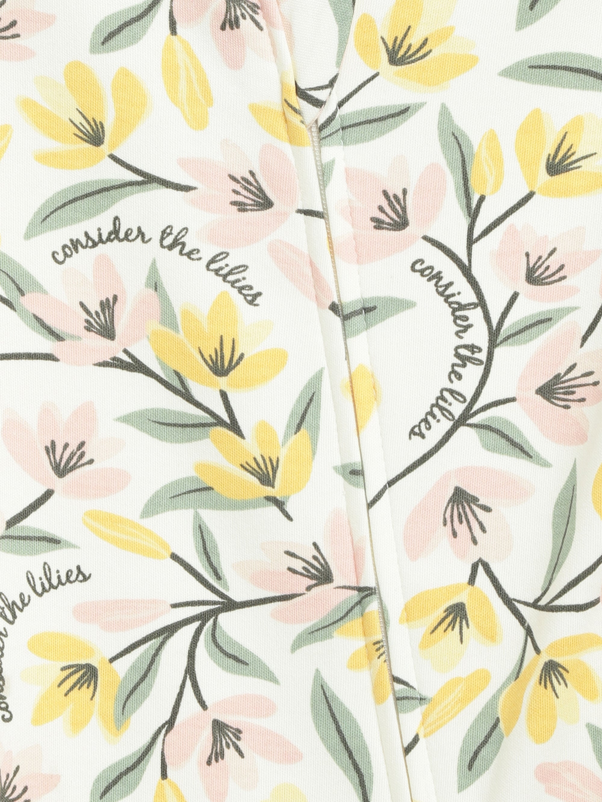 Consider The Lilies Footless Onesie Cotton