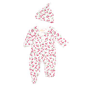 Cherries Onesie +hat Pajamas Set