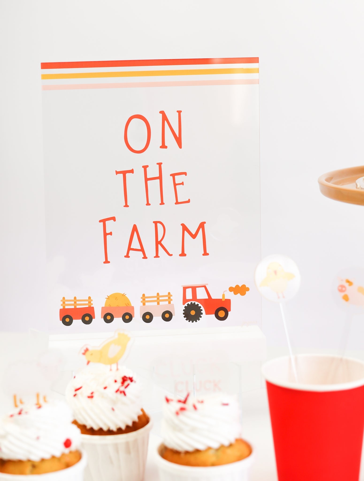 On The Farm Acrylic Table Top Sign