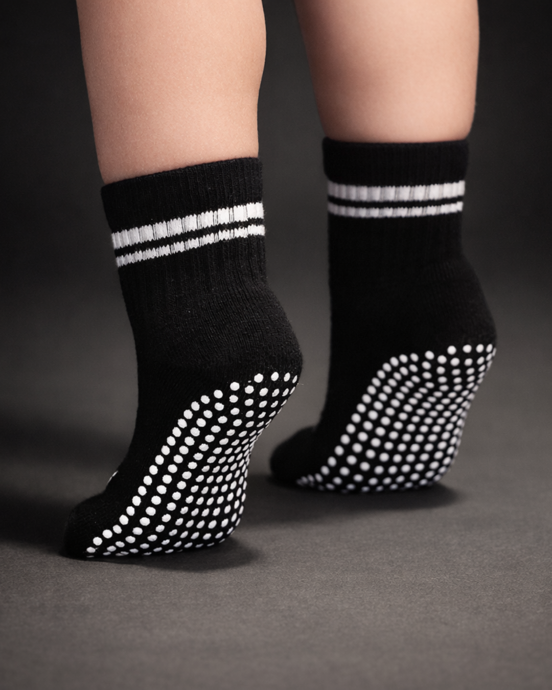 Toddler Gripper Crew Socks 4-pack (2-3t) - Onyx