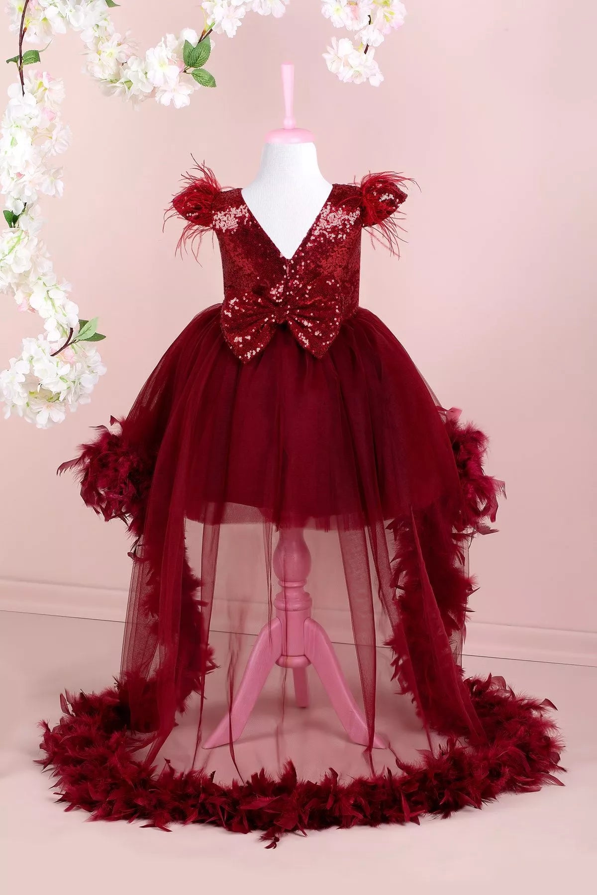 Ophelia Burgundy Party Dress