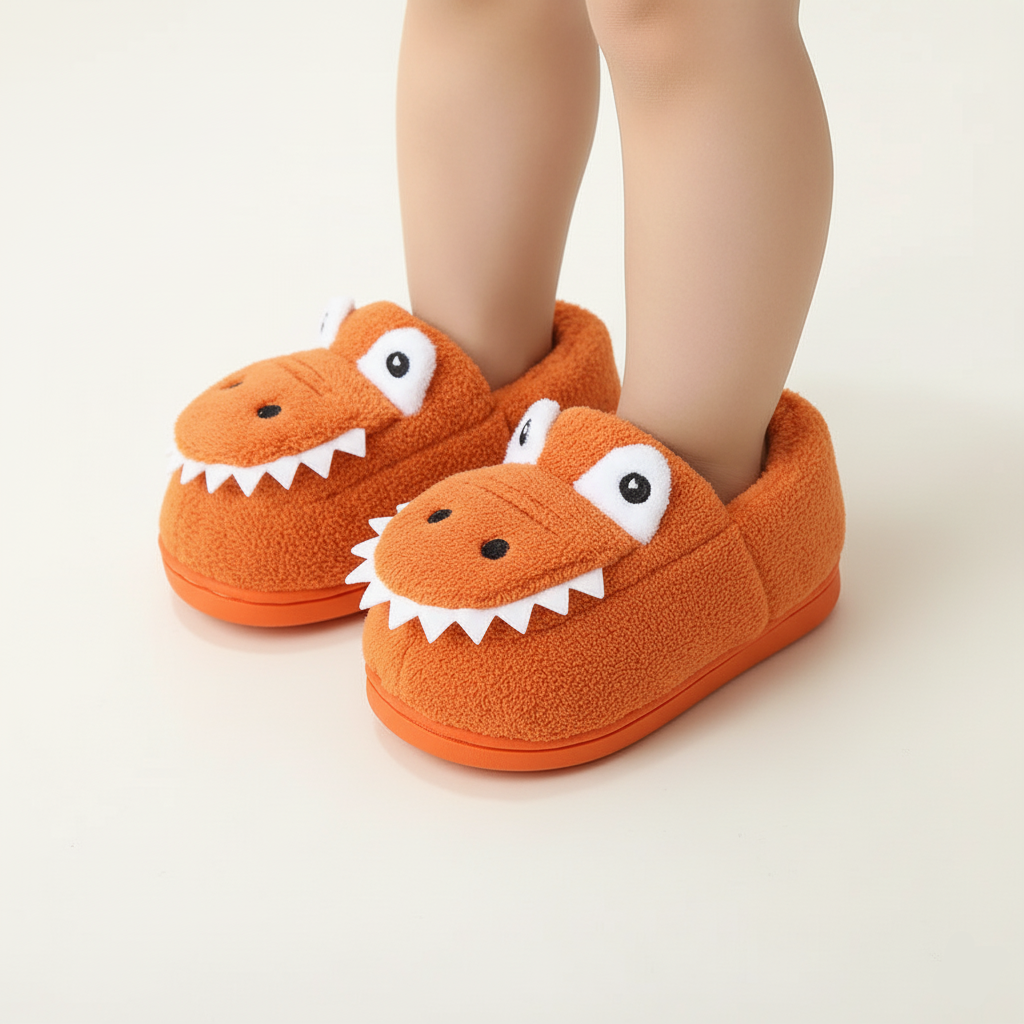 Soft Cartoon Dino Slippers Ages 1-6